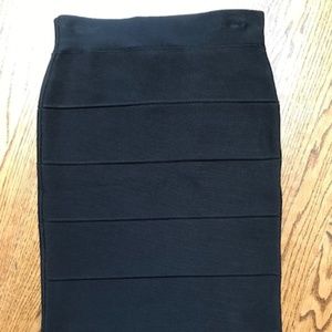 BCBGMaxAzria Black Bandage Pencil Skirt